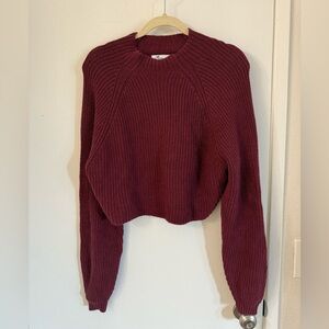 Burgundy Hollister Mock-Neck Sweater